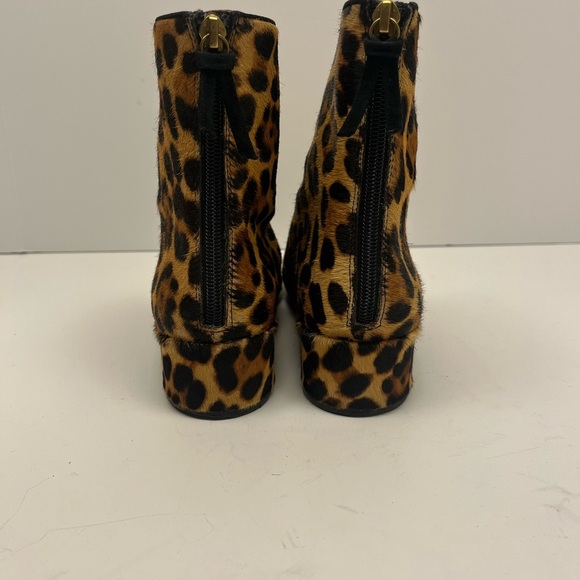 J Crew Roxie Captoe Leopard Print Ankle Boots Calfhair women’s size 7.5 - Picture 2 of 9